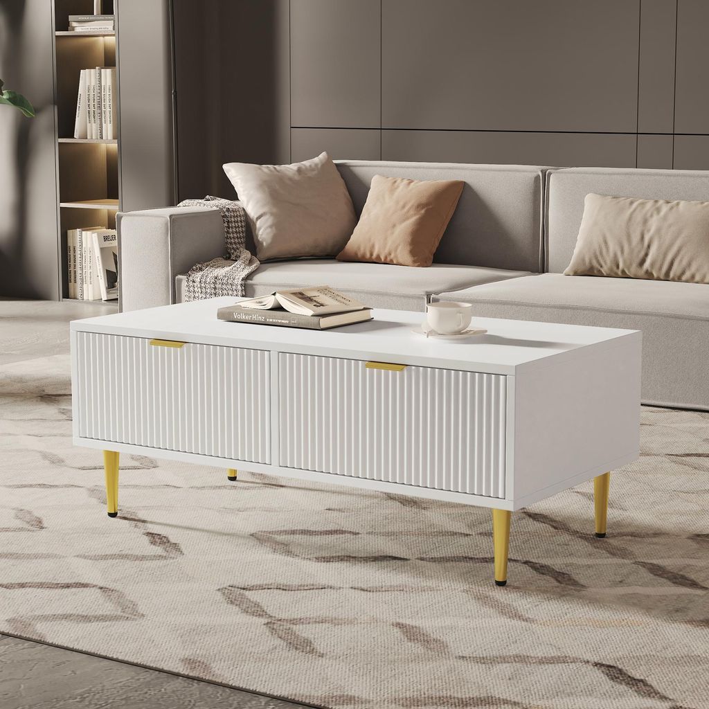 MODFU Table Basse - Table de Salon Moderne Élevable avec 2 Image du produit 