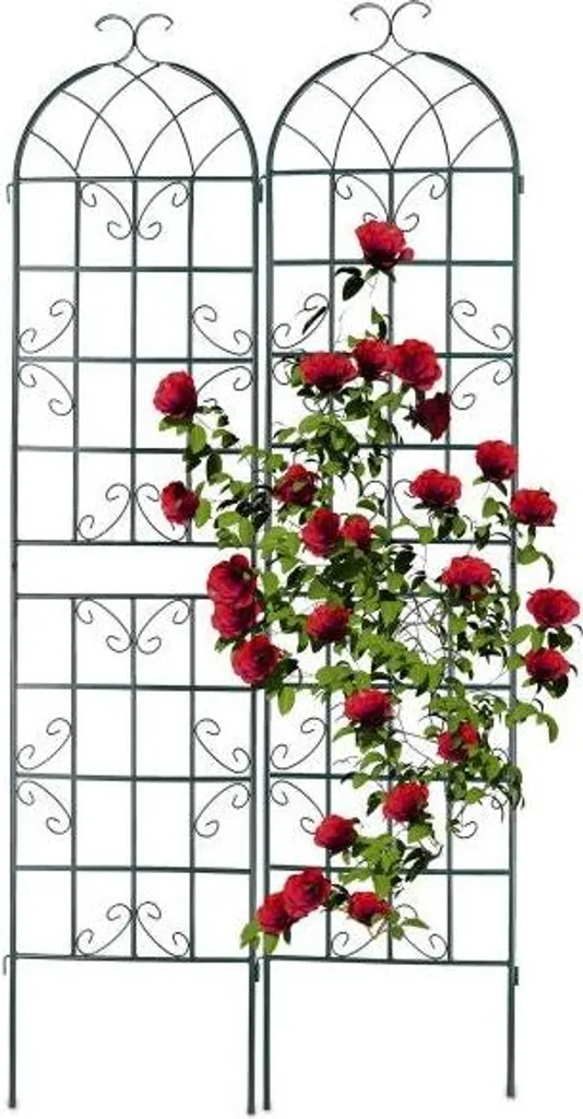 Treillis vertical 220 cm lot de 2 vert stop affaissement plantes fleurs