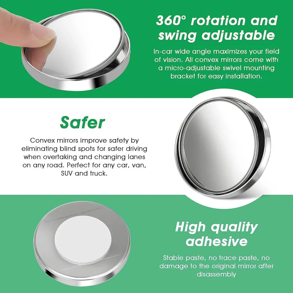 Rétroviseur angle mort universel pour auto avec miroir convexe 360° - 5