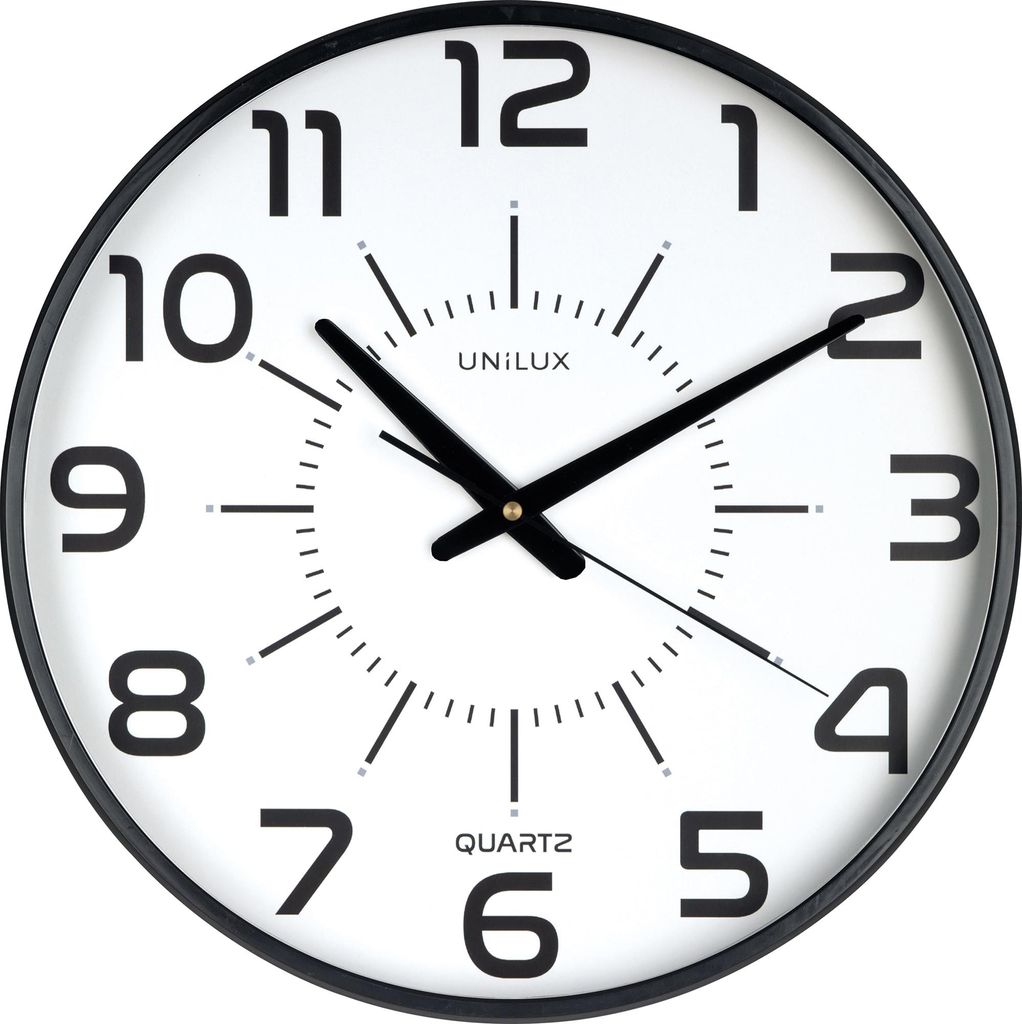 Unilux 400094487, Wand, Quarzuhr, Rund, Schwarz, Produktbild 