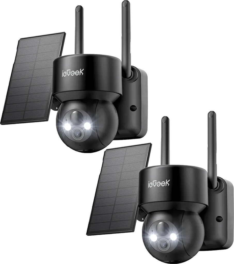 Caméra de surveillance solaire 2K PTZ sans fil avec batterie 15000mAh