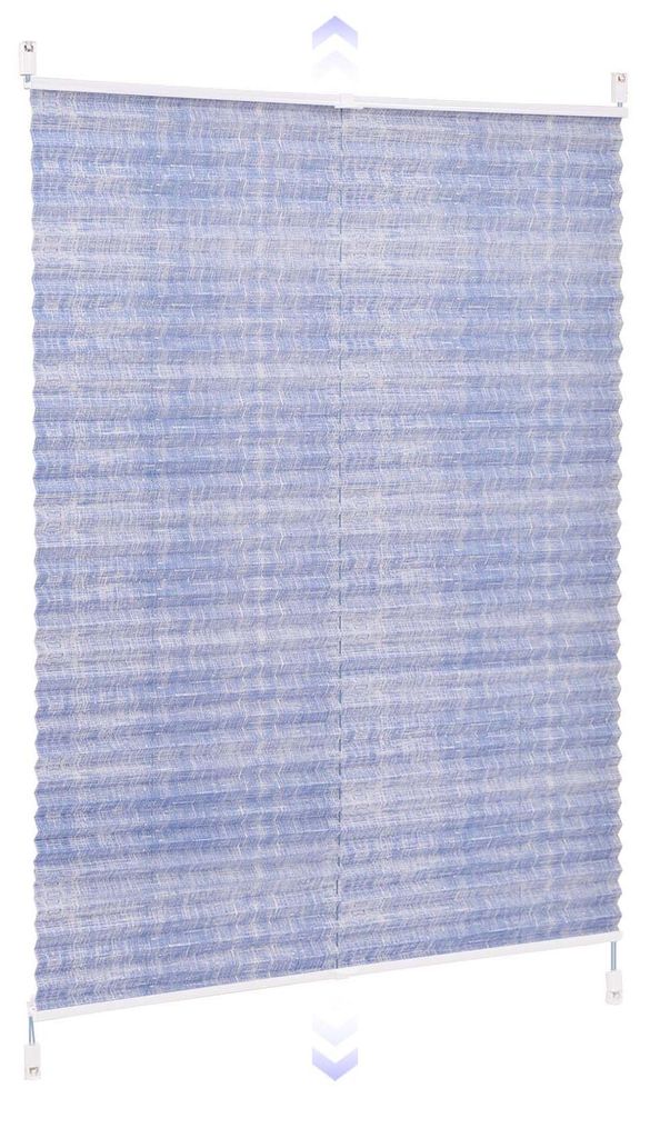 Plissee Klemmfix ohne Bohren 90x130cm Blau Sichtschutz Blickdicht Sonnenschutzrollo Lichtschutz Faltrollo Jalousie Rollos für Fenster und Tür