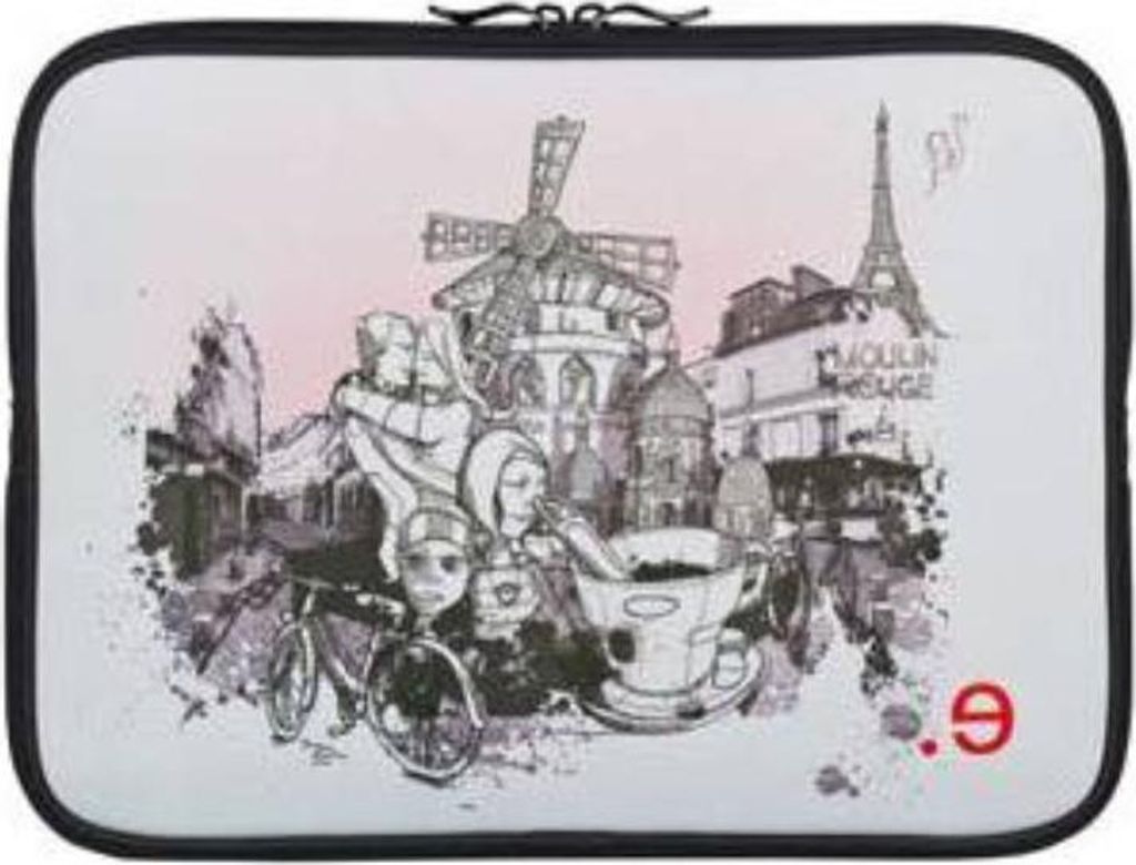 be.ez, Hülle für MacBook Pro 15“ LA Edition Kleid ‚I LOV PARIS‘ mit Reißverschluss, Bunt