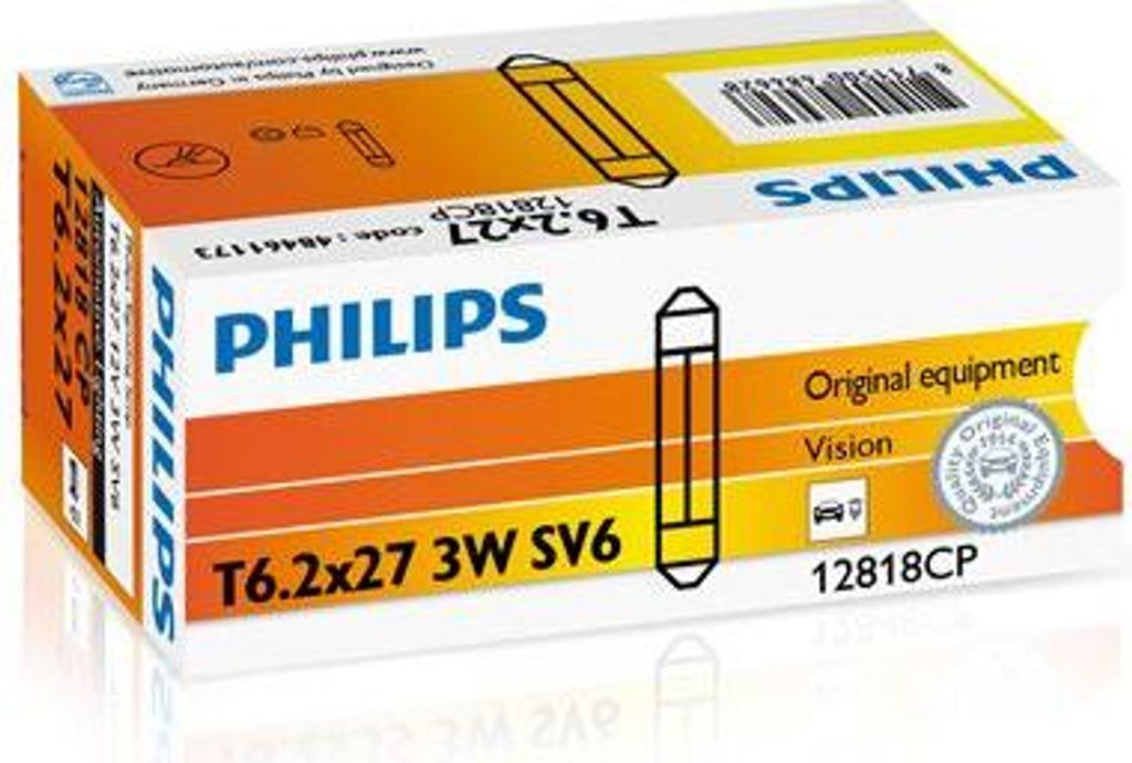 PHILIPS 12818CP Innenraumleuchte OE KDWHLO9253 kompatibel mit NSX, XK8, XK8er, Sorento, G-Klasse, 911, 928, 968, 968er, Carrera, Fabia, Superb, Cad...