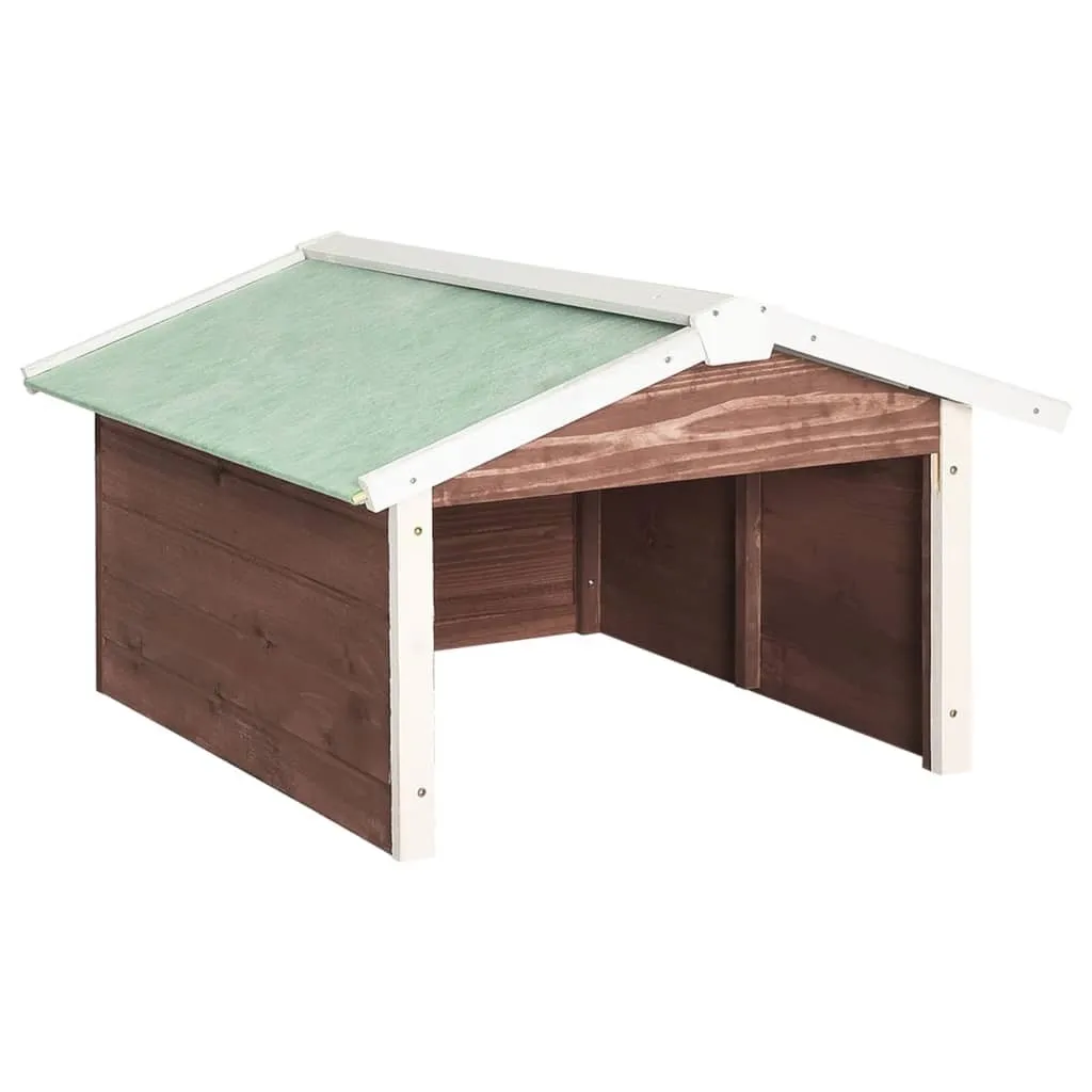 Niche Garage Tondeuse Robot Bois 72x87x50cm Mocca Blanc Protection