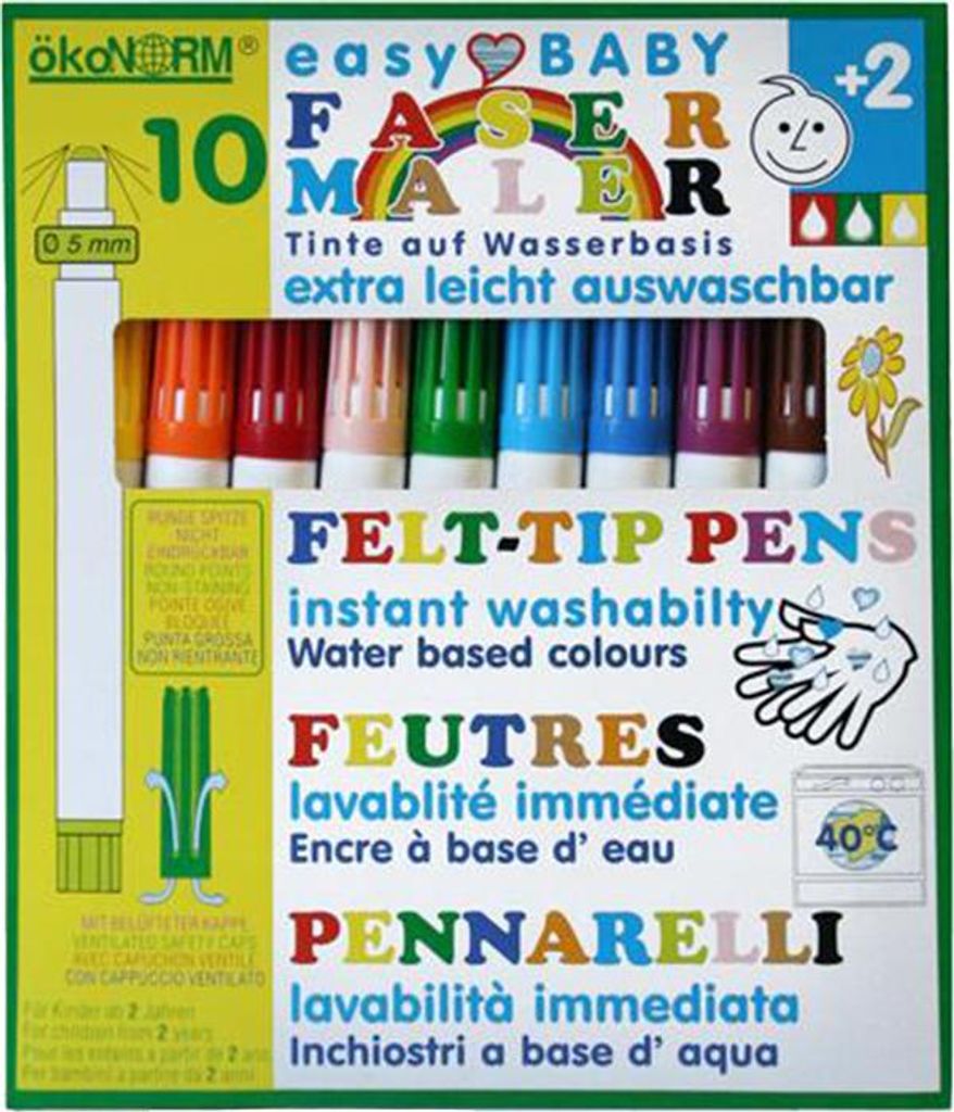 ökoNorm easy baby-Fasermaler, 5mm, leicht auswaschbar - 10 Produktbild 
