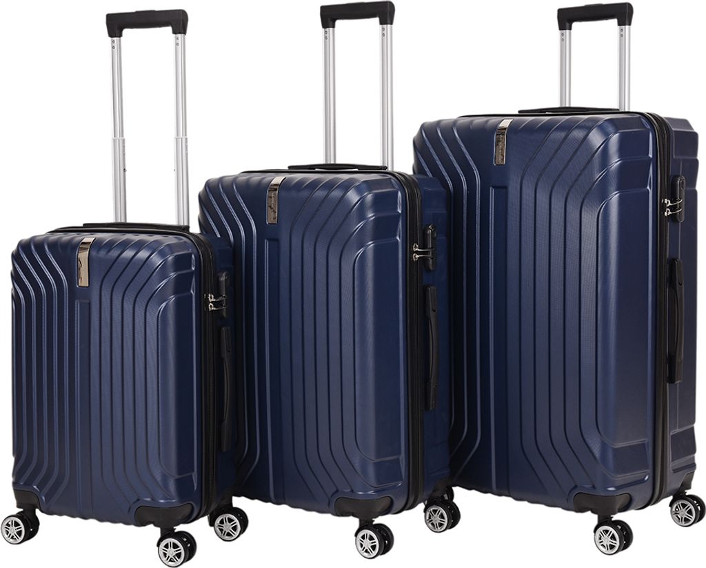 VERTICAL STUDIO "Kittilä" Koffer 3er-Set (20"/24"/28"), 4 Rollen, 3-stelliges Zahlenschloss, Teleskopgriff, platzsparend stapelbar navy | VS-84