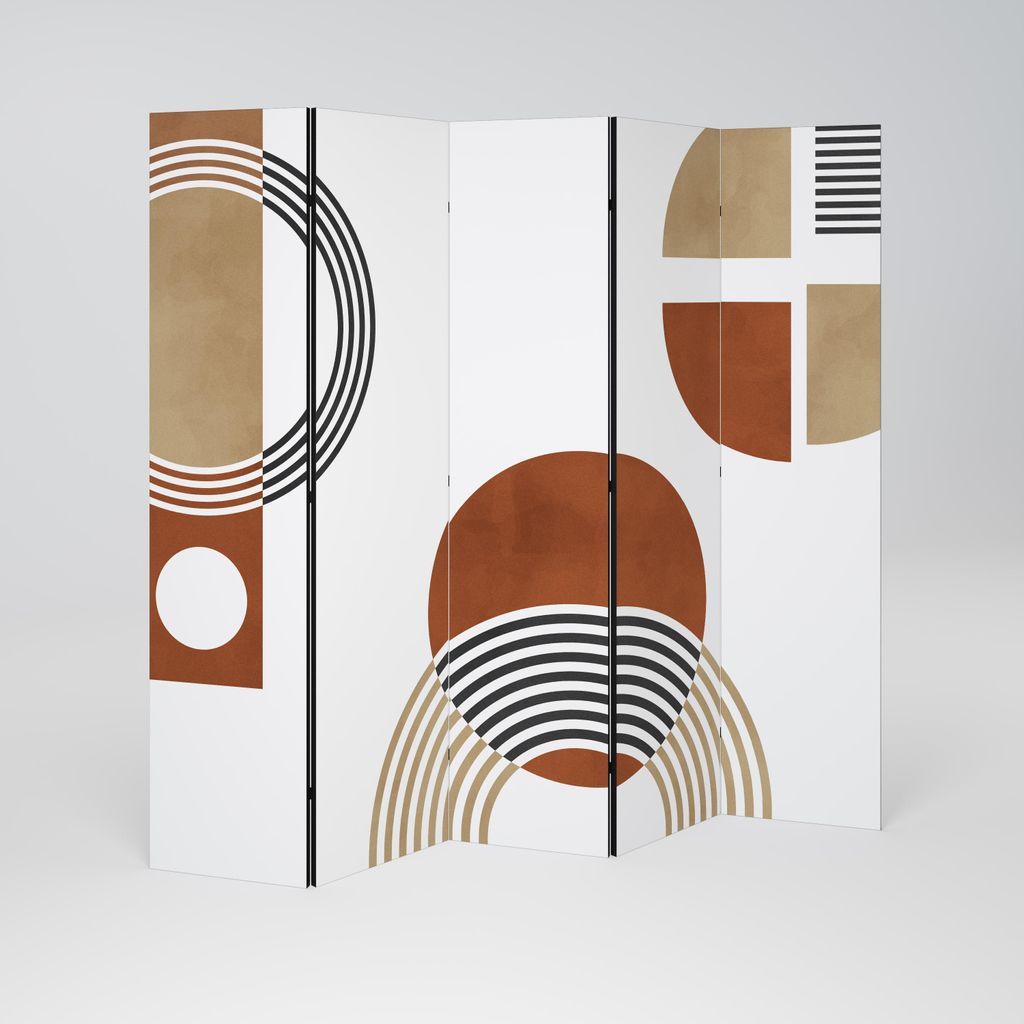 SpaceRebels Paravent Raumteiler - 5-teilig Raumtrenner, Druck 2-Seite - Raumtrenner - Trennwand Wohnung - Room Divider - Spanische Wand Deko Modern...