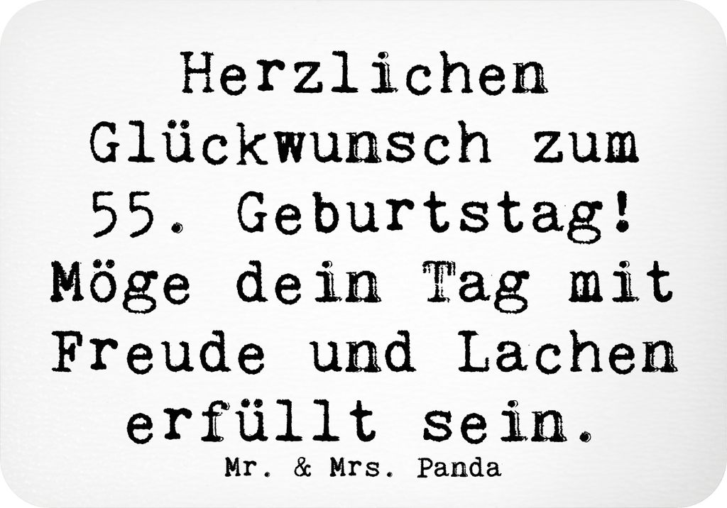 Mr. & Mrs. Panda magnet Spruch 55. Geburtstag Glückwunsch - Weiß - Geschenk, Happy Birthday, whiteboardmagnet, Notizhalter, haftmagnet, Herzliche...