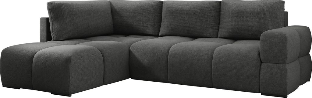 MIRJAN24 Ecksofa Taremi, Eckcouch mit Bettkasten und Schlaffunktion, Wohnzimmer L-Form Sofa, Ausziehmechanismus DL (Farbe: Artico Anthracite)
