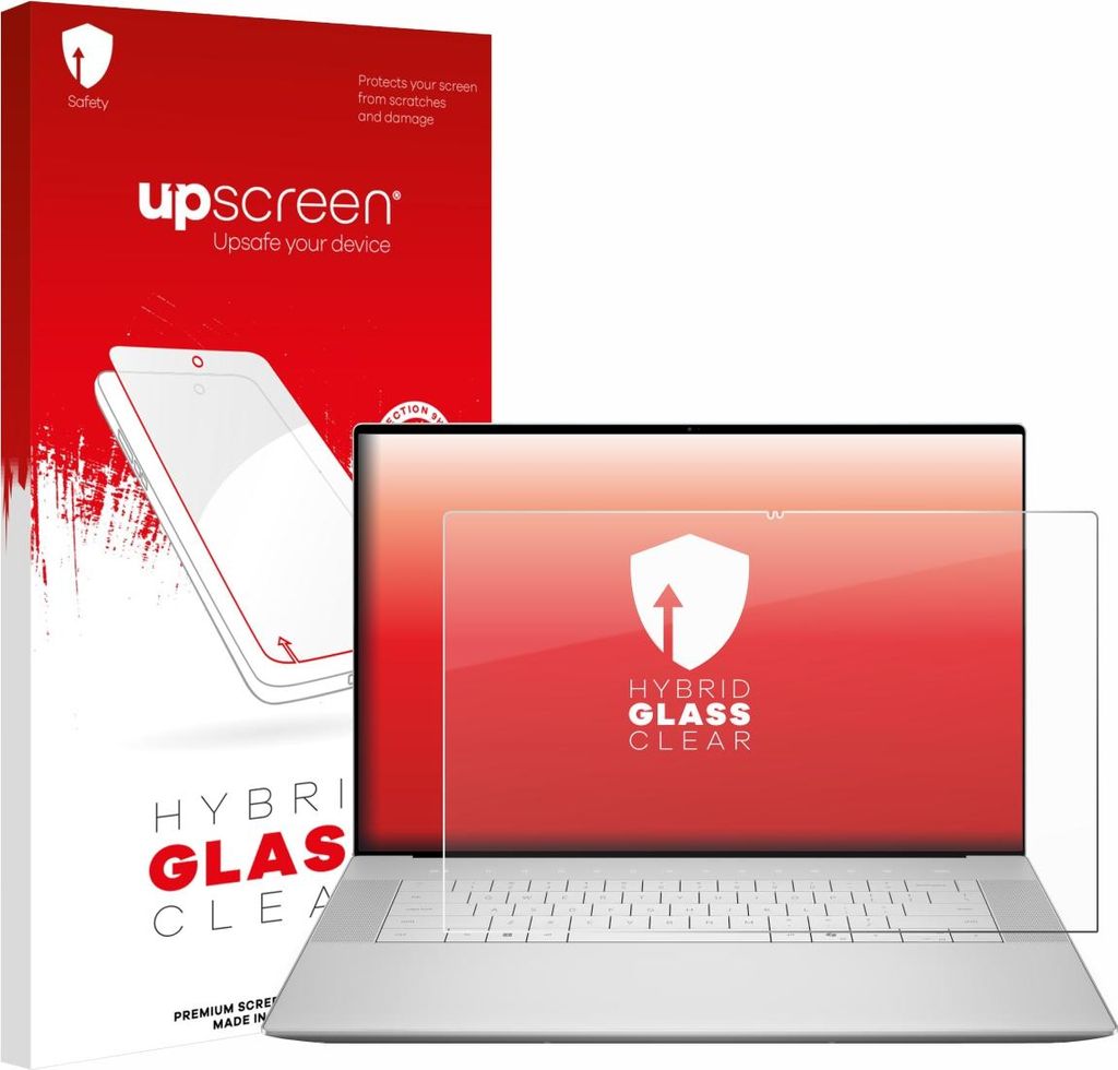 upscreen Schutzglas für Dell 16 Premium Laptop Schutzfolie Panzer Folie Glas Display Schutz klar