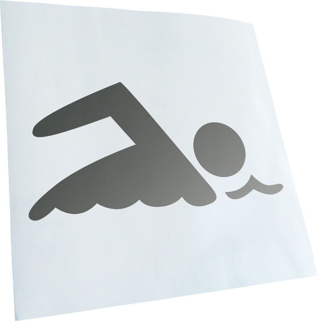 Kiwistar - Autoaufkleber - silber - 60 x 60 cm - Schwimmer - Heckscheibenaufkleber - Aufkleber für Auto Kfz Fahrrad, LKW, Truck Mofa