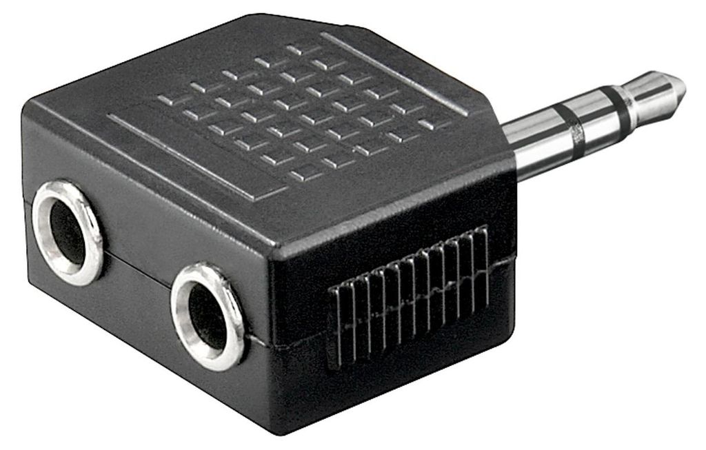 Goobay 11104, 3.5 mm, 2 x 3.5 mm, Czarny Zdjęcie produktu 