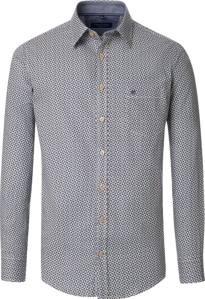 CASAMODA Herren Freizeithemd Langarm Kent Comfort Beige gemustert XL