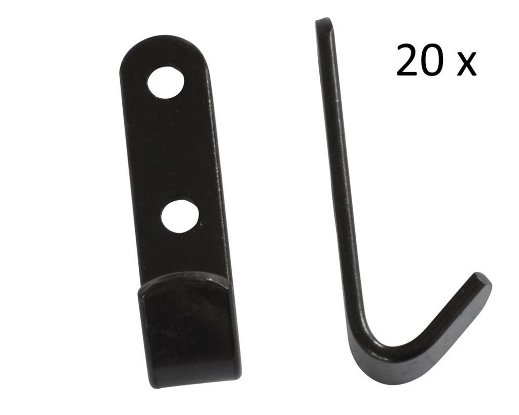 20 Stück - Schleuderhaken Planenhaken Haken Stahl schwarz Produktbild 