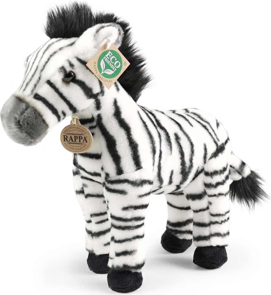 RAPPA Peluche zebra in piedi 30 cm ECO-FRIENDLY Immagine del prodotto 