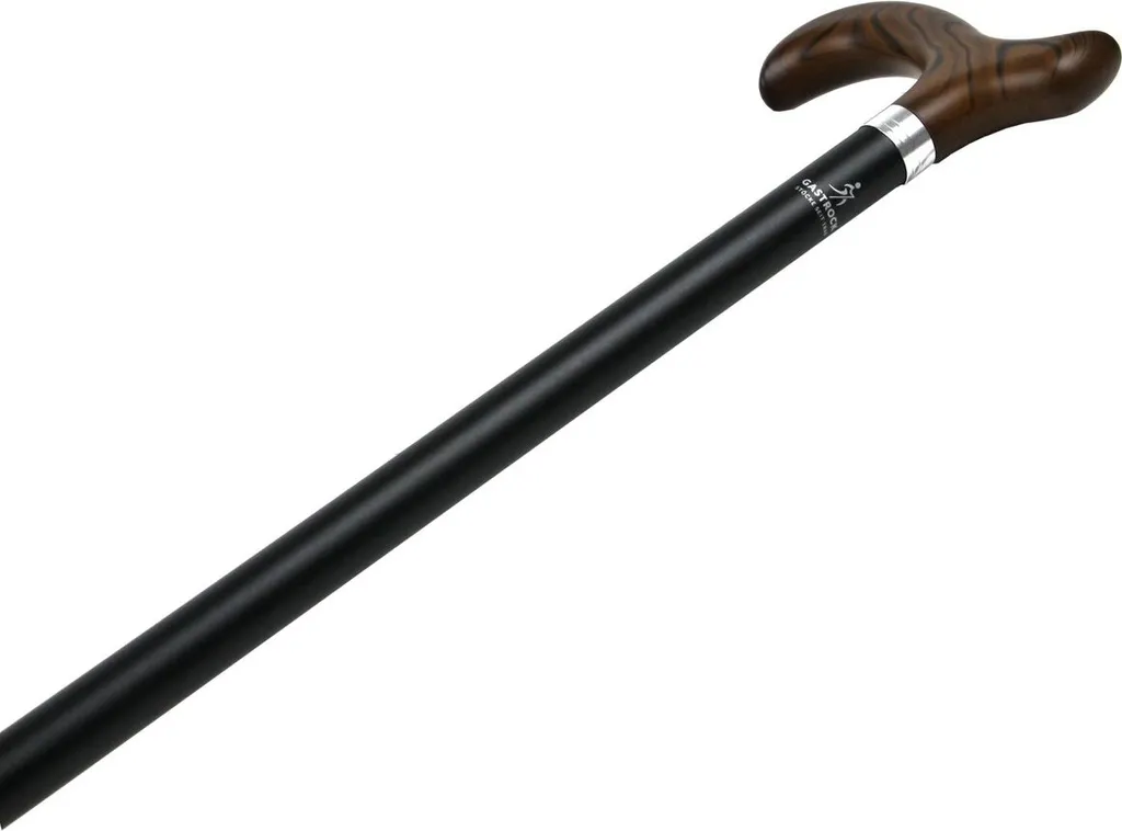 Canne de marche ergonomique Derby en aluminium noir - Aide Mobilité