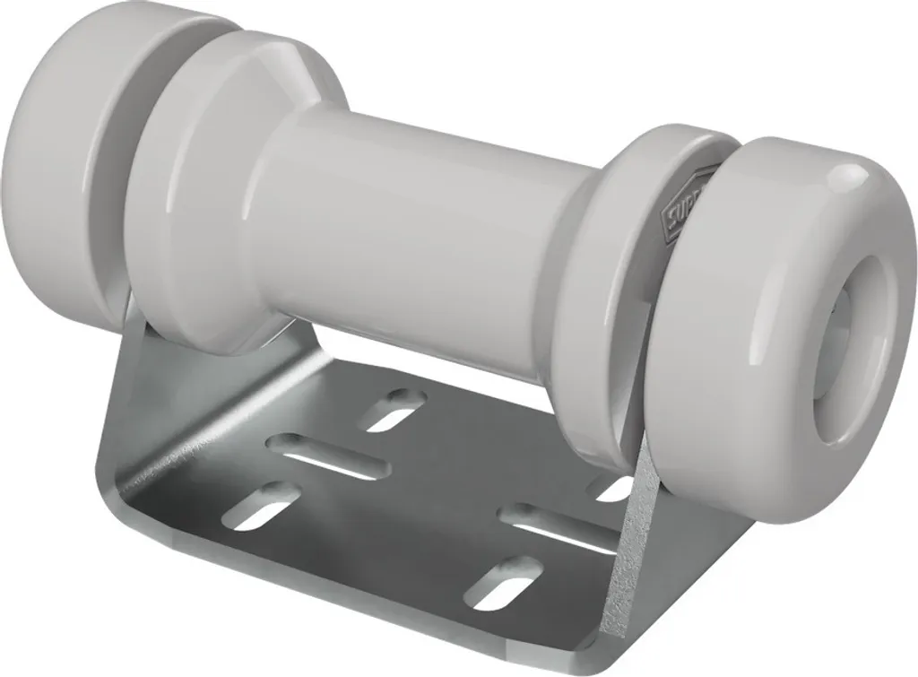 Rullo Chiglia SUPROD 125mm in Poliuretano Grigio con Supporto Zincato