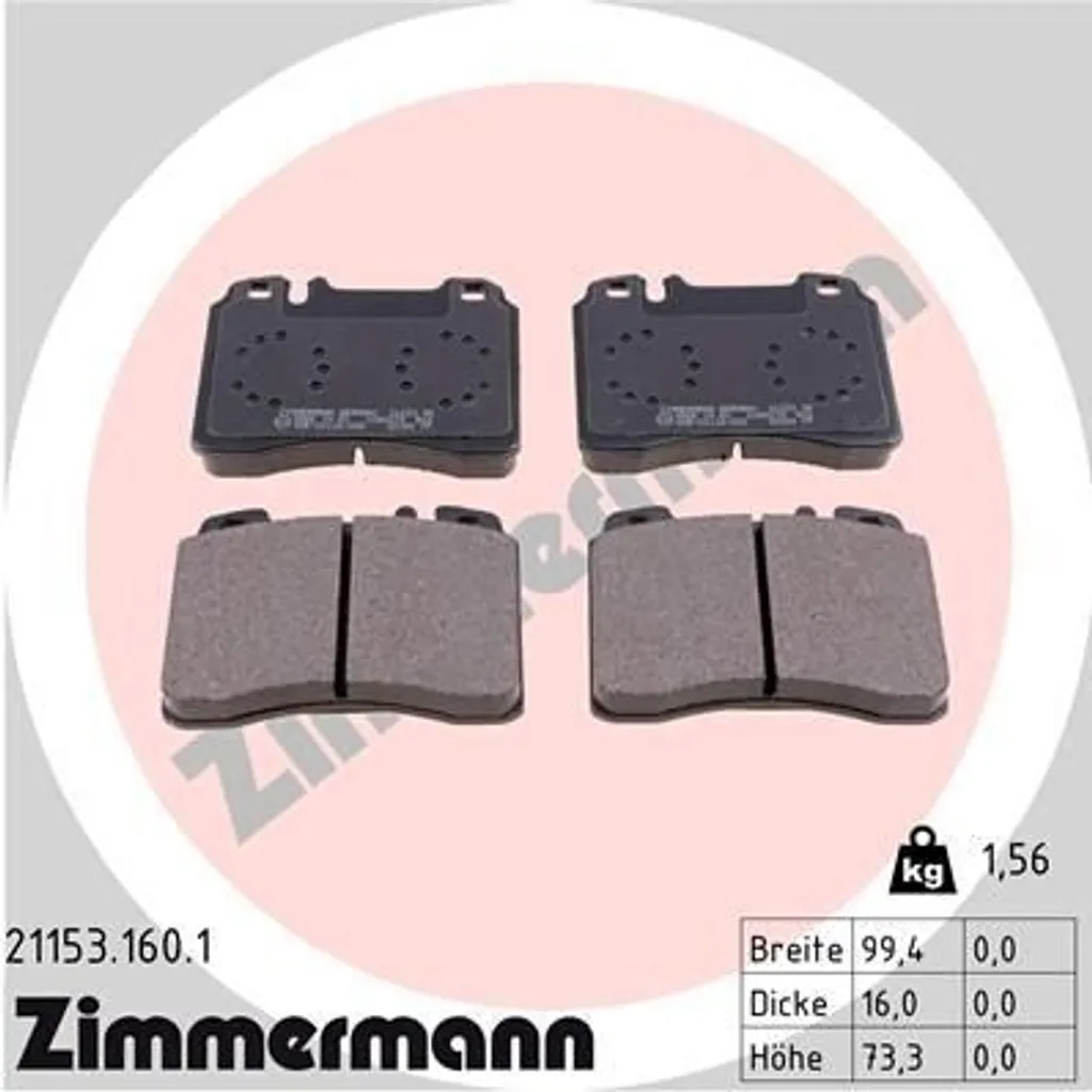 Plaquettes de frein ZIMMERMANN 21153.160.1 pour Mercedes Classe E W124
