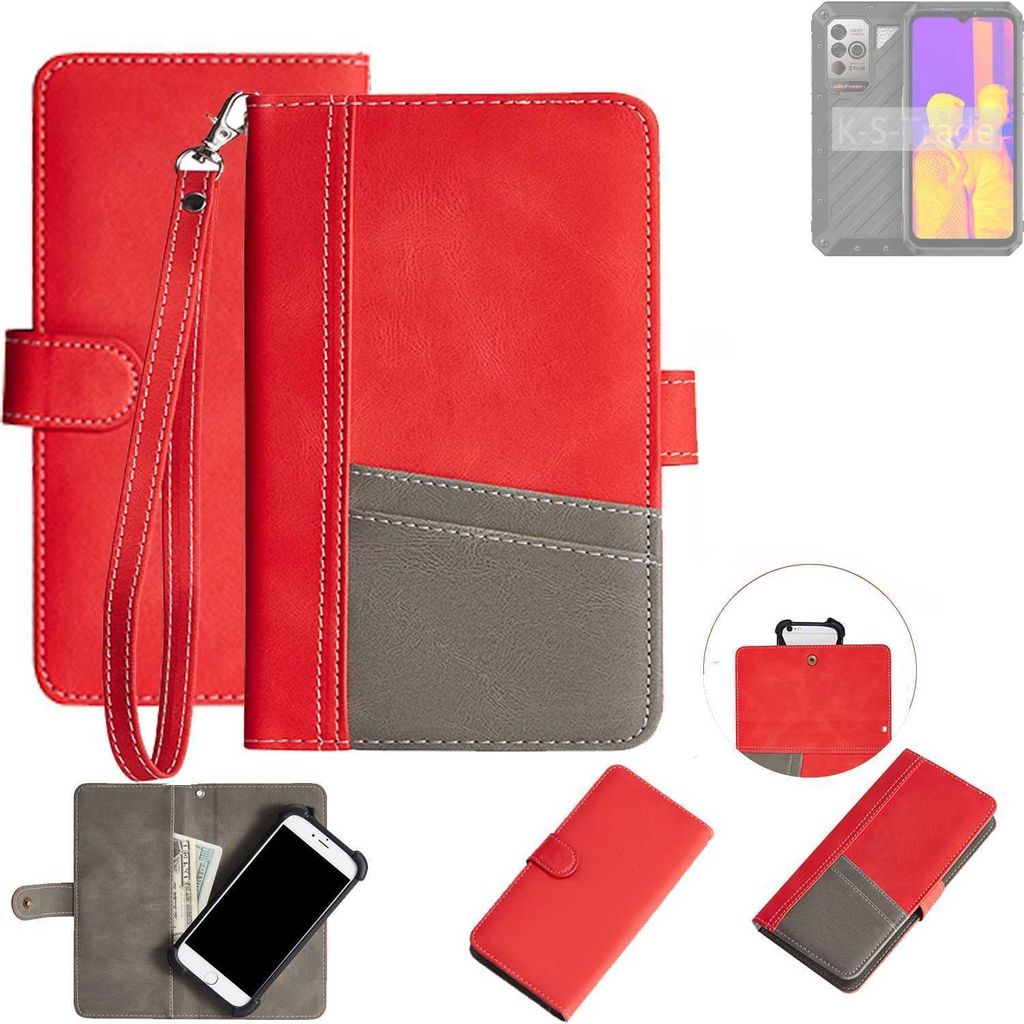 K-S-Trade Handy Schutzhülle kompatibel mit Ulefone Power Armor 19T Hülle Portemonnee Brieftasche Klapphülle Kartenfächer Flip Wallet Case Etui