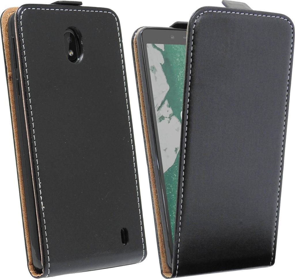 cofi1453 Flip Case kompatibel mit NOKIA 1 PLUS Handy Tasche vertikal aufklappbar Schutzhülle Klapp Hülle Schwarz