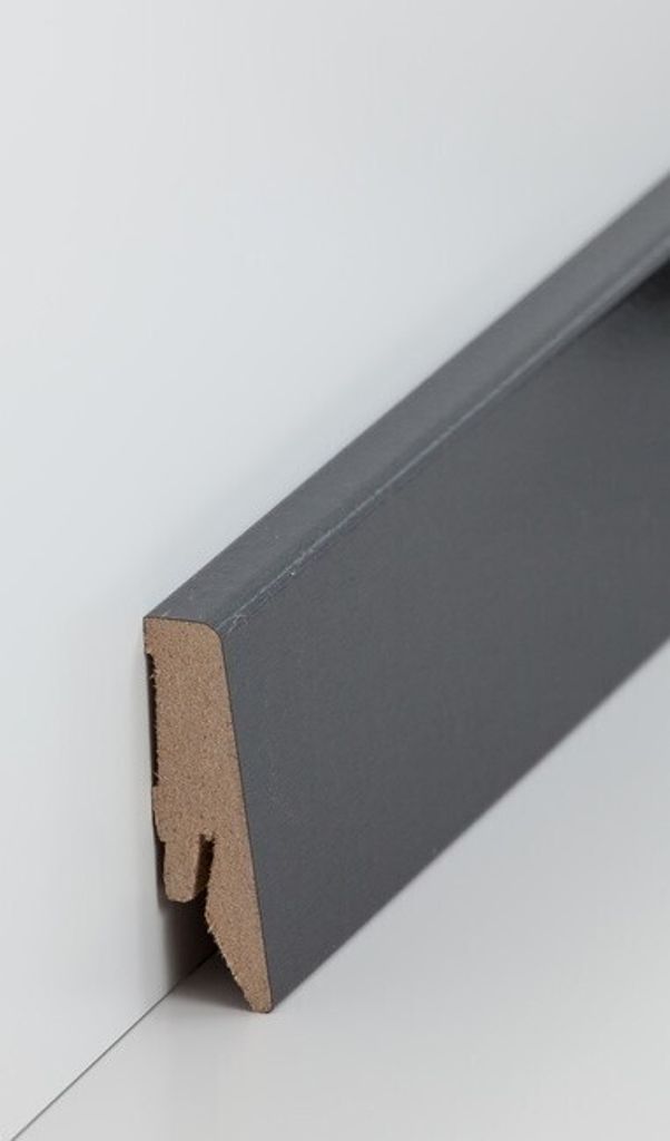 Sockelleiste MDF 15 x 40 x 2500 mm Hochglanz Anthrazit MDF-Kern foliert Fußleiste by PROVISTON 62.5 Meter | 25 Stück