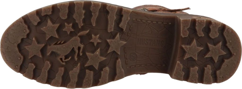 Mustang Damen Stiefelette mit Zierschnallen und Nieten, Größe:37 EU, Farbe:Beige