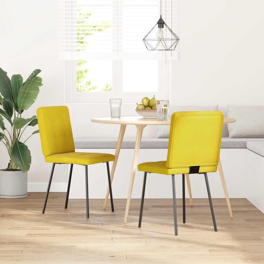 vidaXL Esszimmerstühle 2 Stk. Gelb Samt