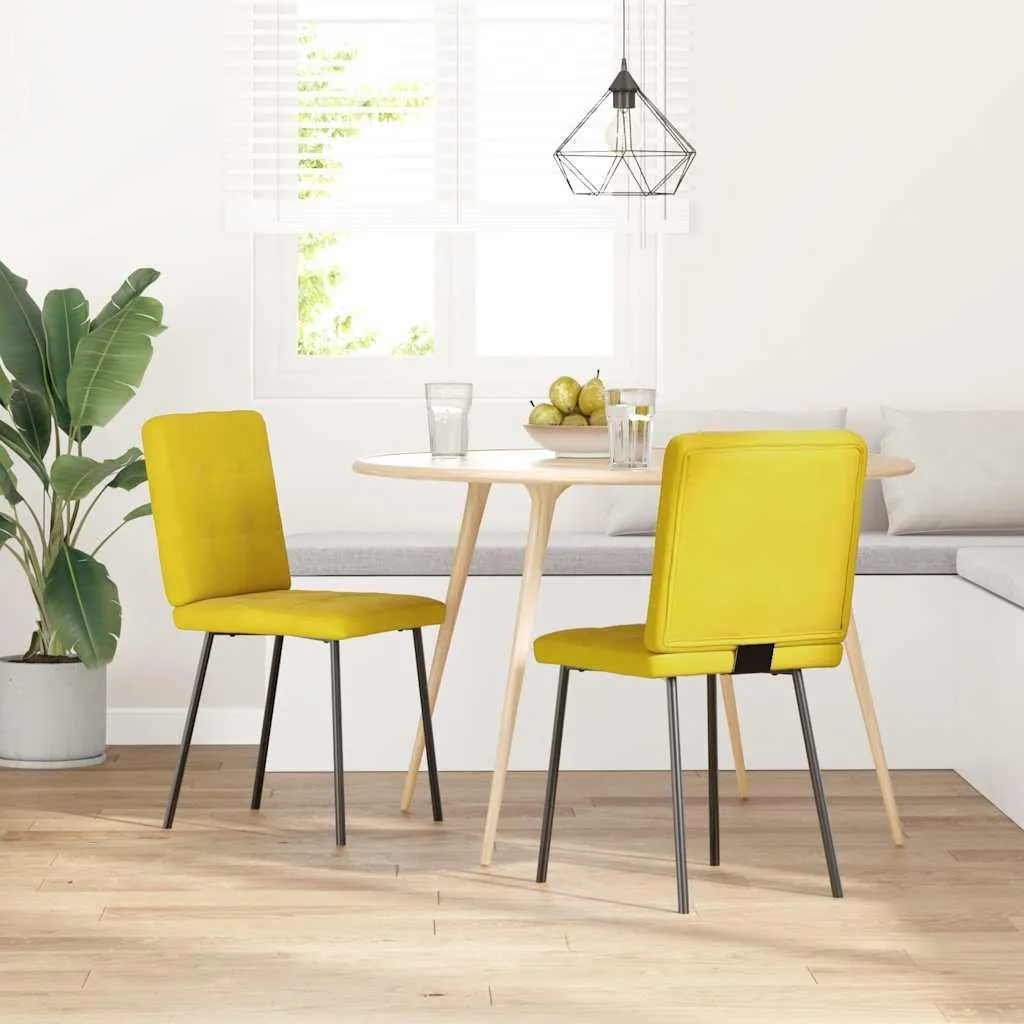 Sedie da Pranzo 2 pz. Giallo Velluto vidaXL | Comfort Luxury Design