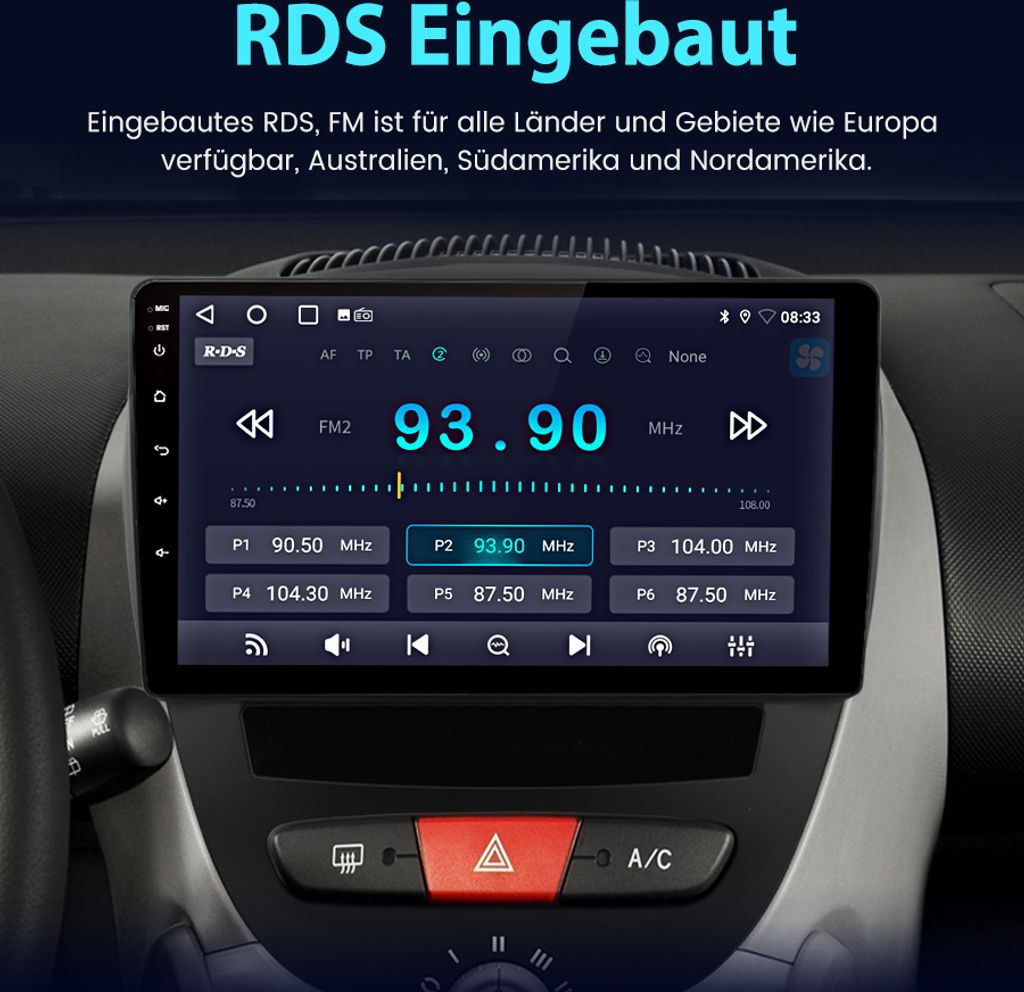 10" Android 12 Autorádio Carplay GPS Navi WiFi BT DAB+ SWC Obrázok produktu 9