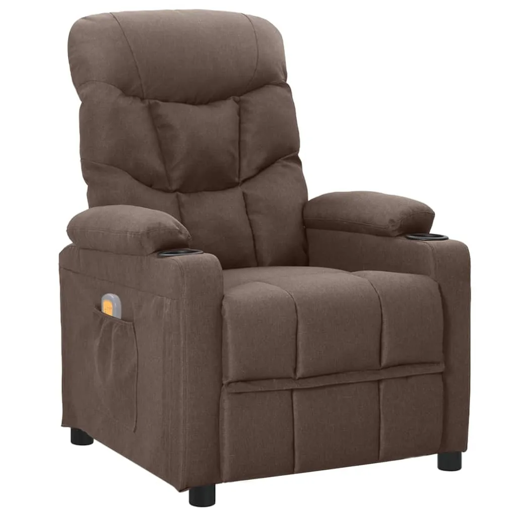 Fauteuil de massage inclining en tissu taupe pour salon et bureau