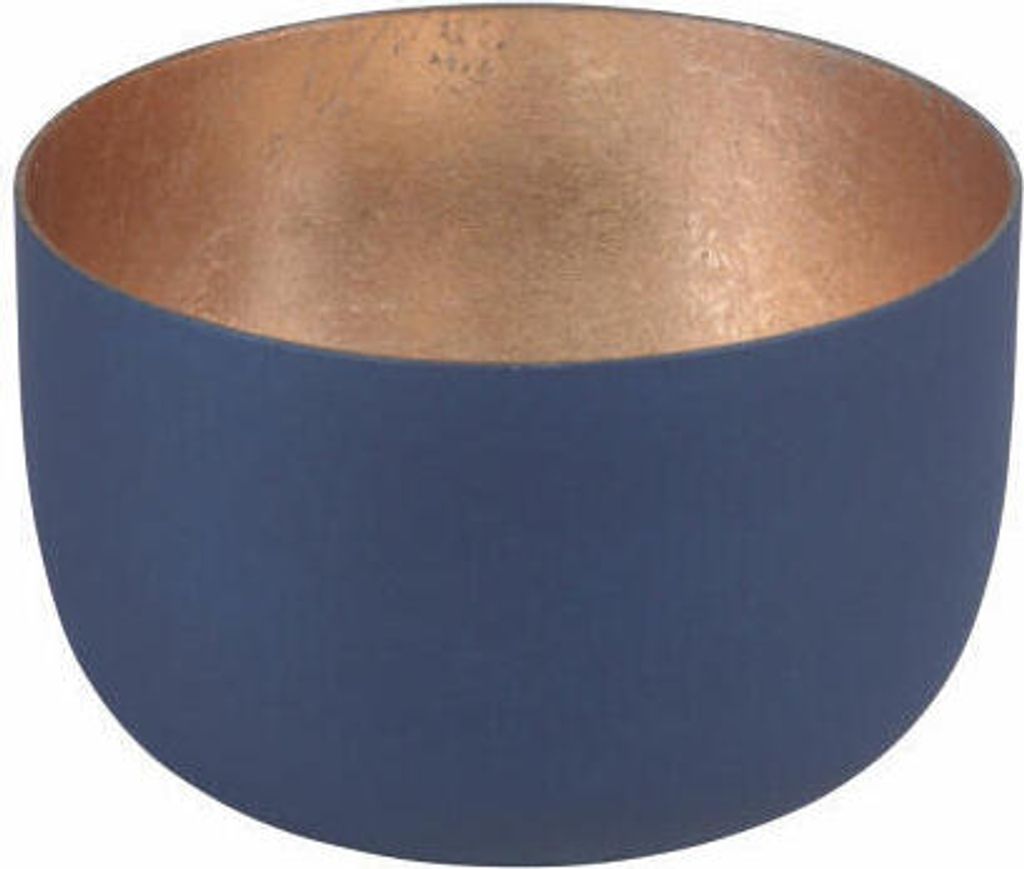Gift Company Windlicht Madras S, Teelichthalter, Kerzenhalter, Eisen, Midnight Blue / Gold, 5 cm, 77922