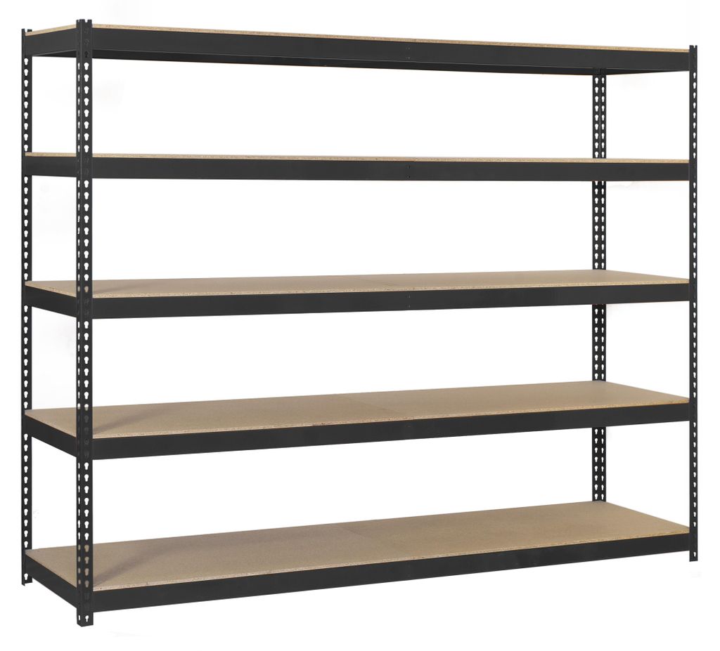 Etagère Sans Vis Ecoforte 1504-5, Spanplatte, Anthrazit/Holzoptik, 2000x1500x450 - Simonrack