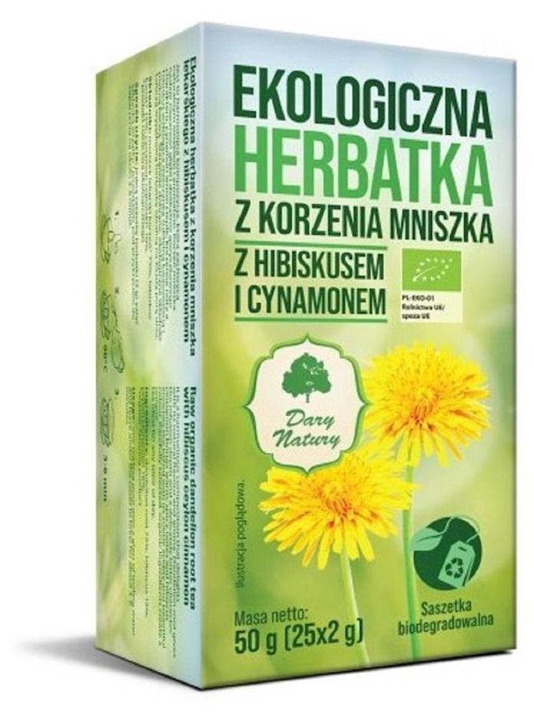 HERBATKA Z KORZENIA MNISZKA Z HIBISKUSEM I CYNAMONEM BIO (25 x 2 g) 50 g - DARY NATURY