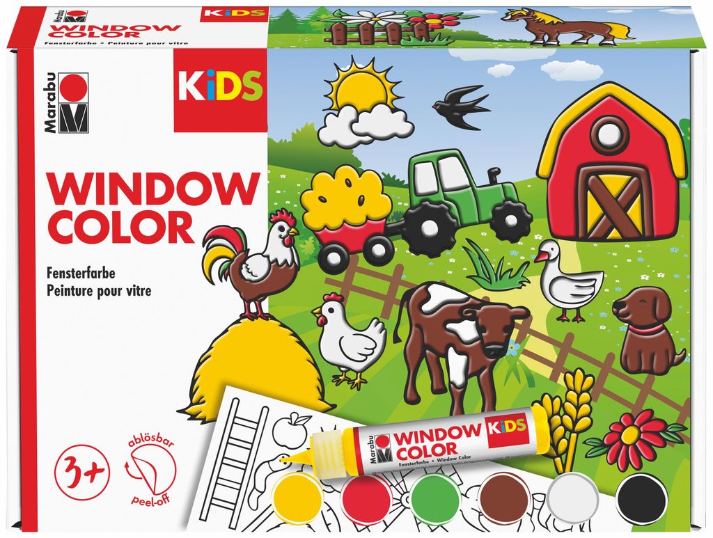 Marabu KiDS Window Color Set Bauernhof, 6 x 25ml Produktbild 