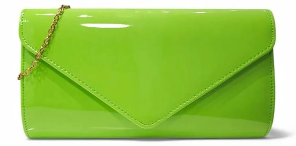 Pochette de soirée vert fluo et trousse à bijoux pour demoiselle d'honneur