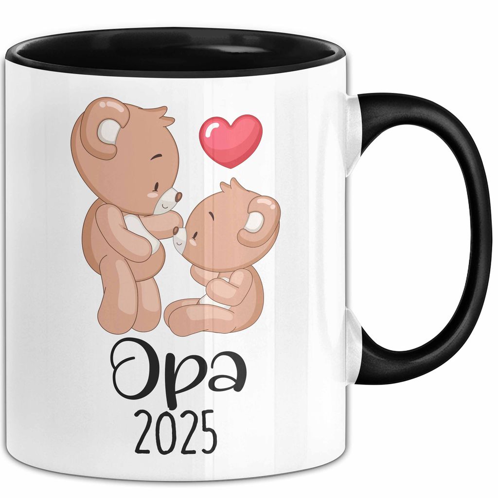 Trendation - Du Wirst Opa 2022 Tasse Geschenk Schwangerschaft Verkünden Großvater Überraschung Baby Kaffeetasse Opa (Schwarz)