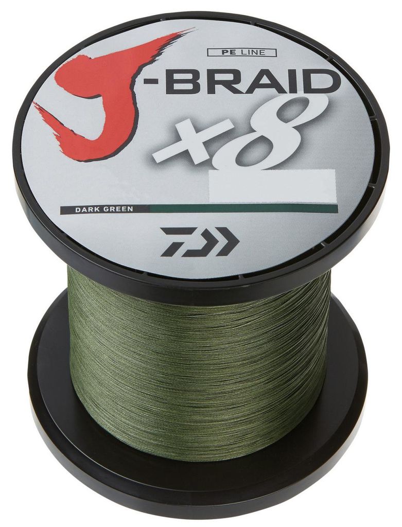 DAIWA J-Braid X8, 1500m, 0,22mm, 17.00kg / 37,5lbs, grün, 8-fach Geflochtene Schnüre, 12751-222