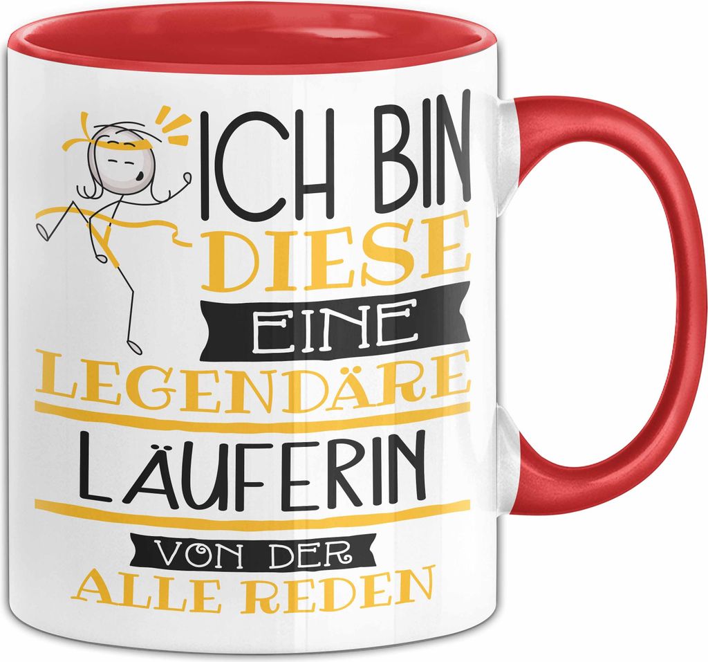 Läuferin Tasse Geschenk Ich Bin Diese Eine Legendäre Läuferin Von Der Alle Reden Geschenkidee Geburtstag Weihnachten (Rot)