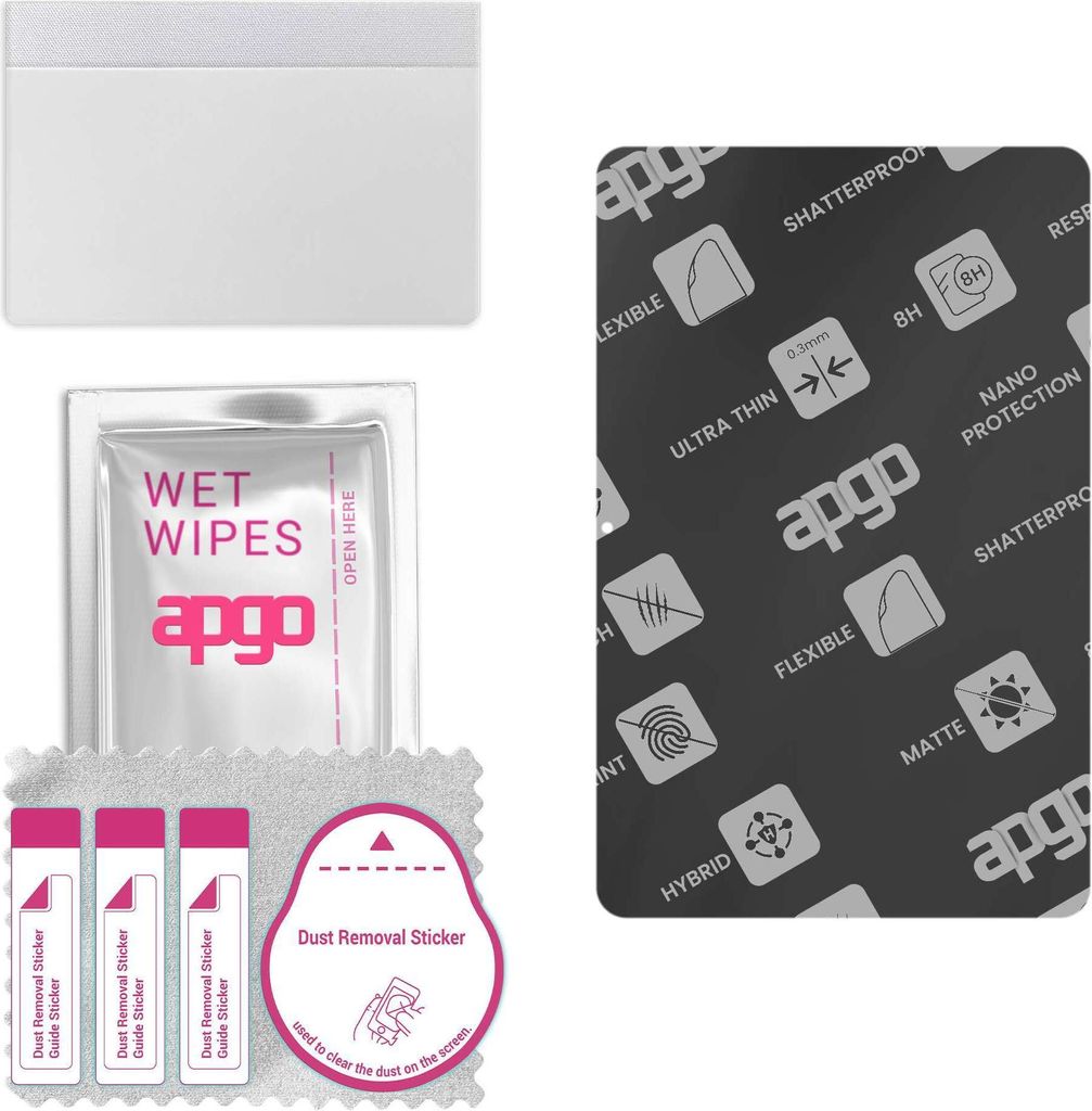 apgo Hybrid Schutzglas, Matt, kompatibel mit Doogee T10, Flexible Nano Glass, toller Ersatz für Hartglas, kratzfester Displayschutzglas, Displaysc...