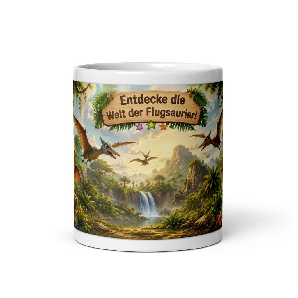 Dino Tasse Pterosaurier 330 ml – Keramiktasse mit Dinosaurier-Motiv, Geschenk für Dino-Fans