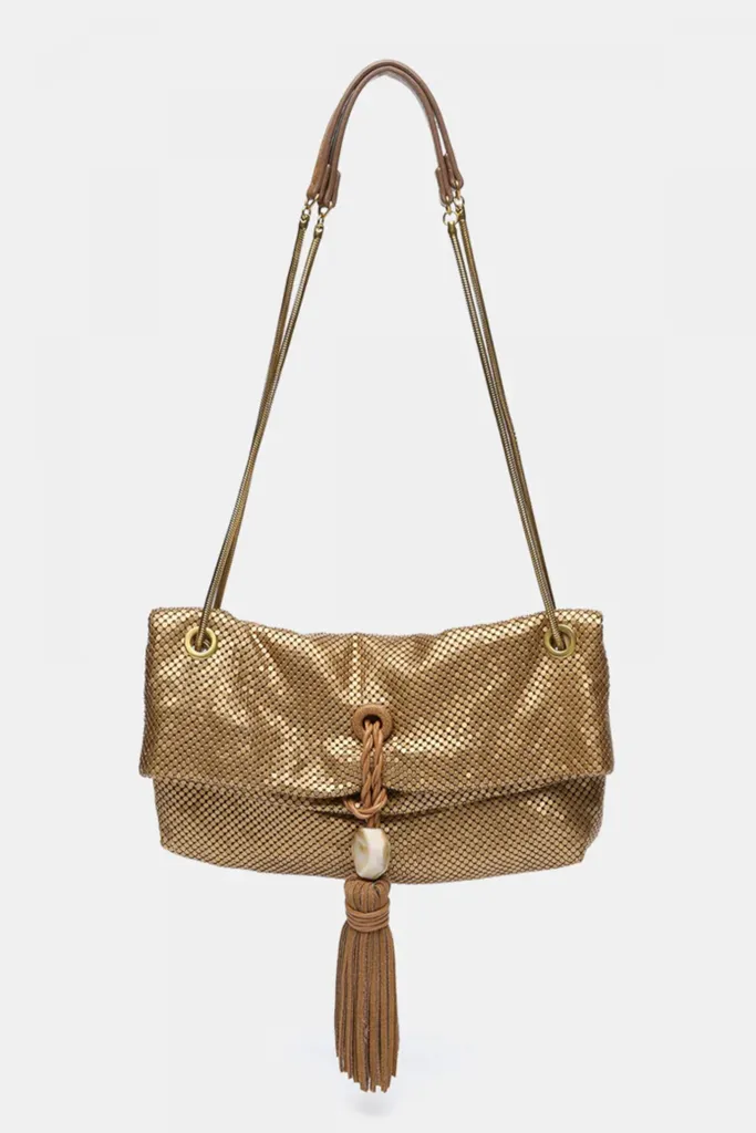 Sac Porté Épaule Or Abbacino 173195 : Texture Métallisée et Grand Format