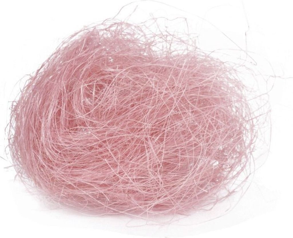 Flachshaar in Rosa, verpackt im Beutel mit 250g | Sisalwatte | Sisal-Wolle