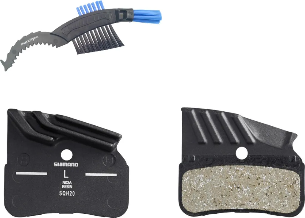 Plaquettes Shimano N03A-RF N-Typ Silencieuses et Brosse Nettoyage Vélo
