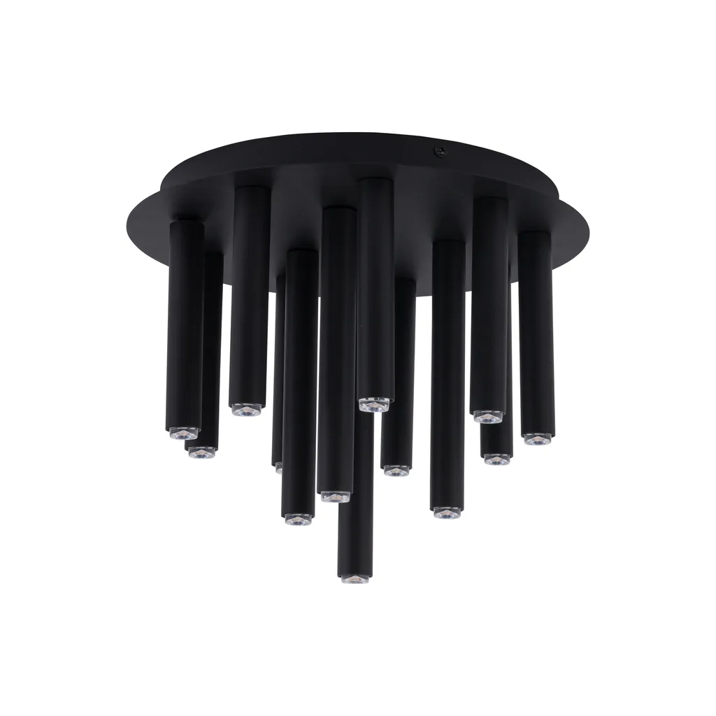 Plafonnier STALACTITE noir 13 ampoules G9 métal robuste IP20 34 cm