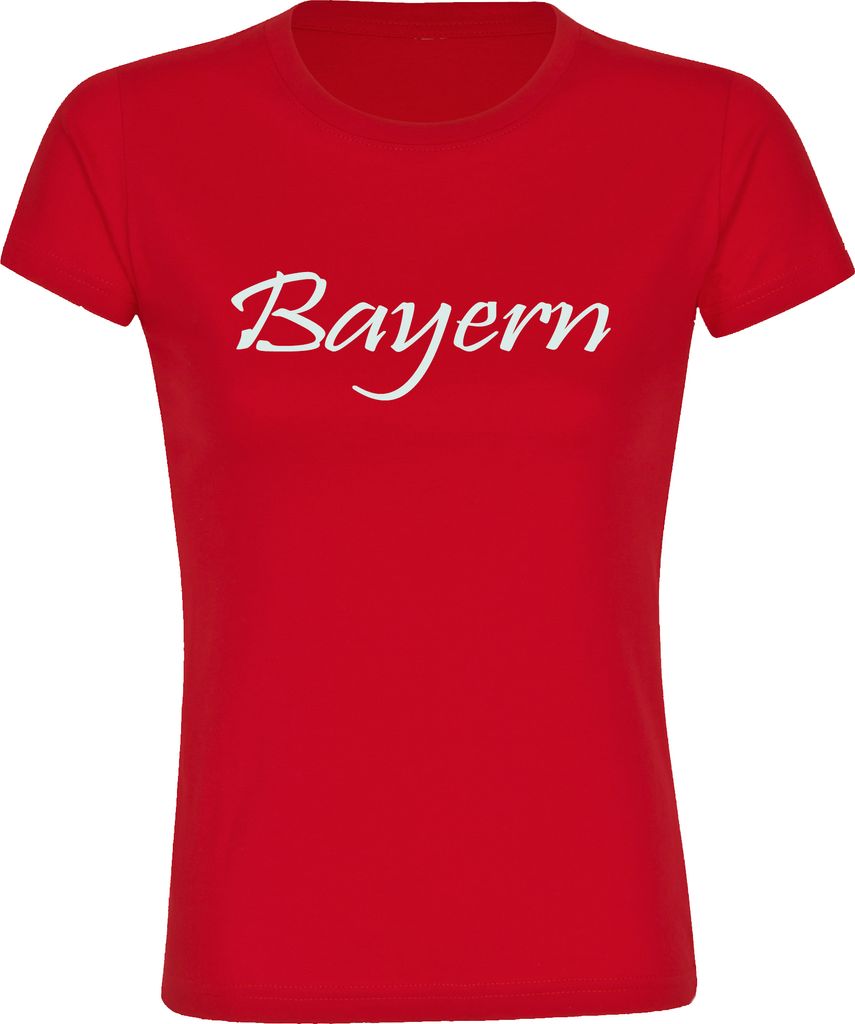 multifanshop Damen T-Shirt - Bayern - Schriftzug, rot, Größe XXL