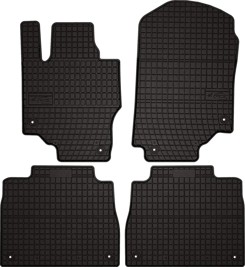 Tappetini auto in gomma adatto per Mercedes GLE W167 (2019-, SUV) neri, set 4 pz, con fissaggi