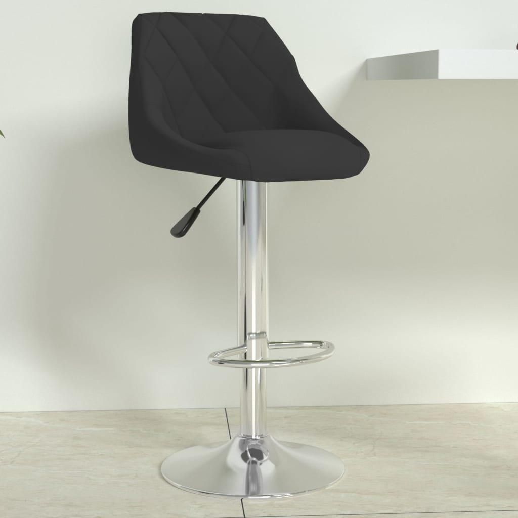vidaXL Sgabello da bar in velluto nero Immagine del prodotto 