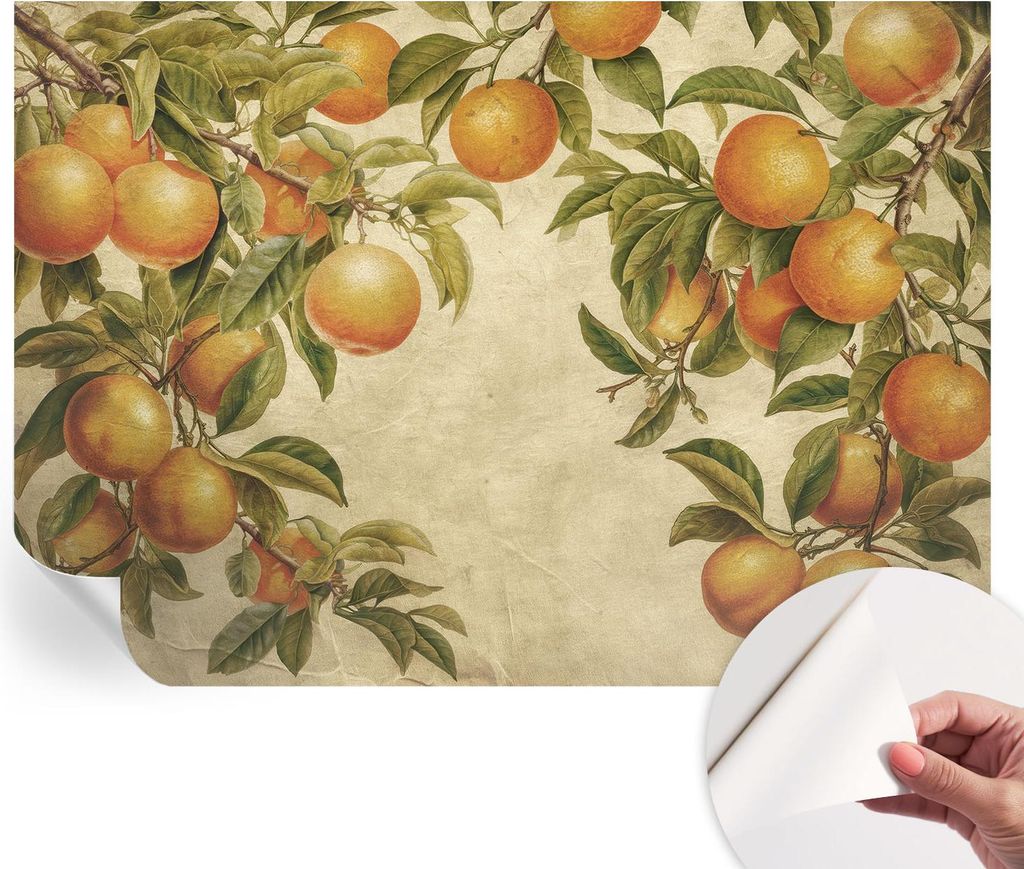 Selbstklebende Wandtapete - Dekorative Tapete für Wohnzimmer - Klebefolie für Wandbilder - Tapetenfolie für Wanddekoration - 312x219 cm - Frucht...