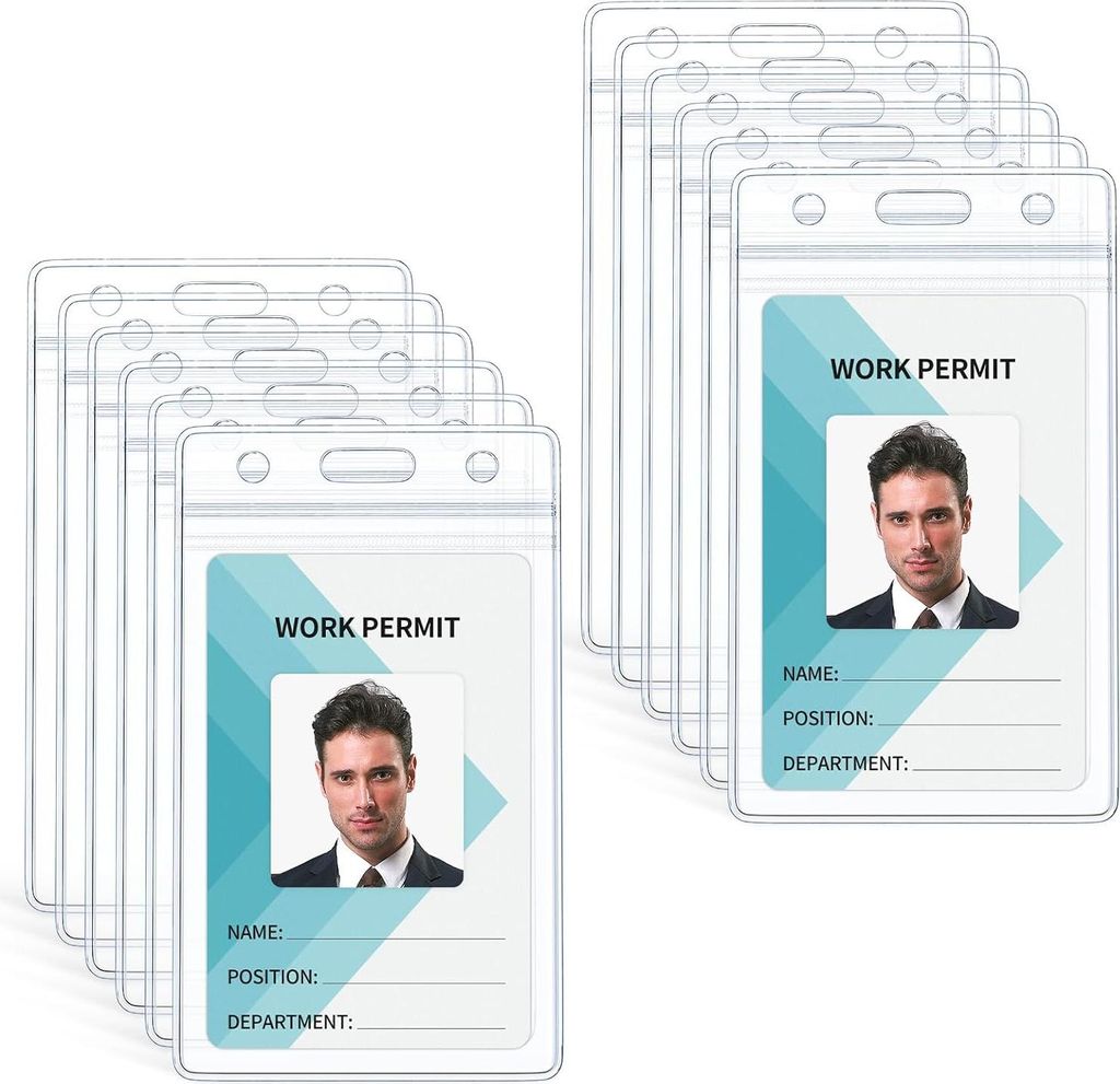 Ausweishülle Vertikaler ID-Ausweishüllen, wasserdicht, Kartenhülle, strapazierfähige Kartenschutztasche mit wiederverschließbarem Reißverschl...